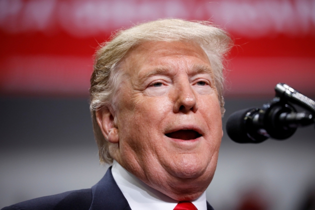 Presidente dos EUA, Donald Trump, discursa em Green Bay Macaque in the trees