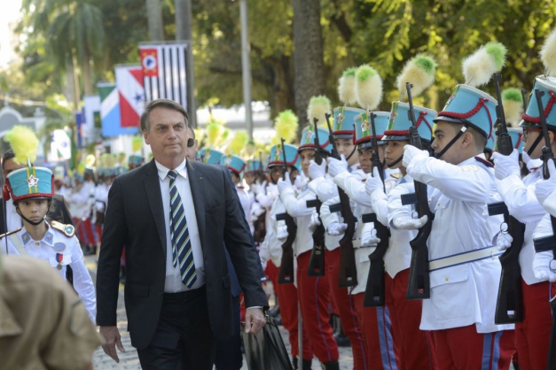 O presidente da República, Jair Bolsonaro, participa das comemorações dos 130 anos do Colégio Militar do Rio de Janeiro Macaque in the trees