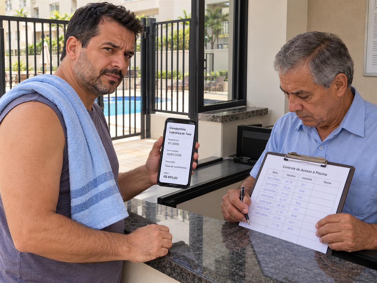 Morador apresenta pedido na portaria.