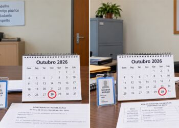 Calendários com os dias 28 e 30 de outubro destacados lado a lado.